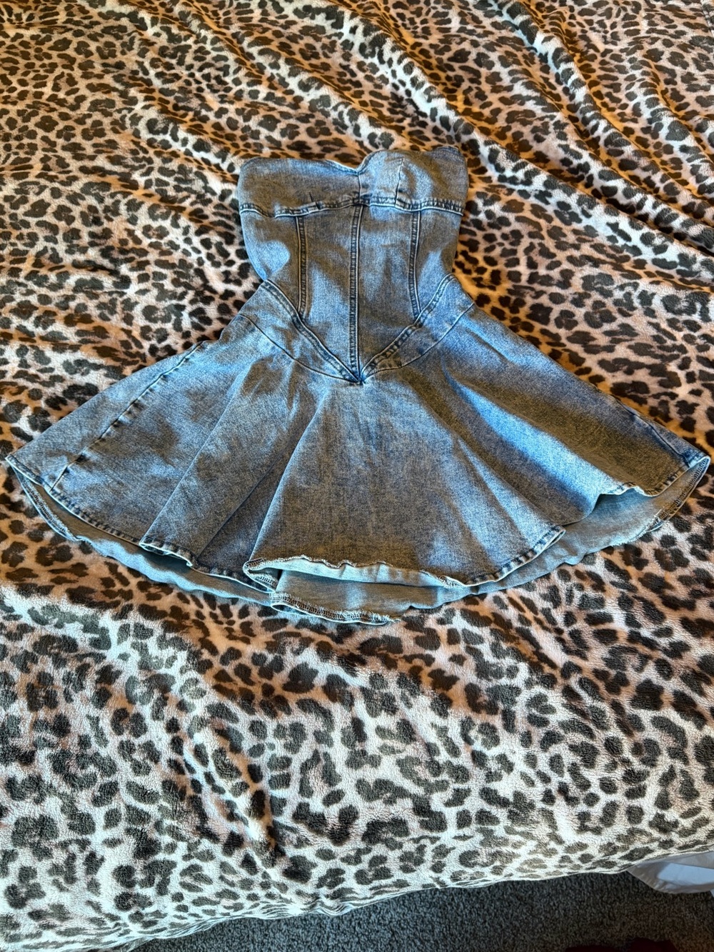 Strapless corset denim mini dress size extra small